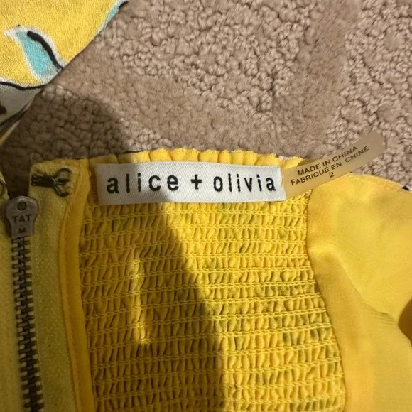 Alice + Olivia Yellow Floral Halter Jumpsuit - Picture 3 of 4